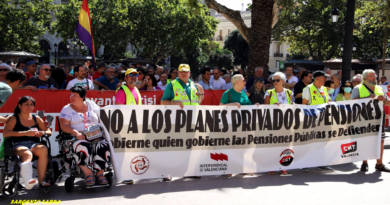 Movilización en Valencia por la recuperación del poder adquisitivo de pensiones y salarios